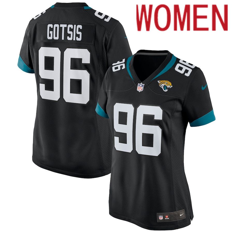 Women Jacksonville Jaguars #96 Adam Gotsis Nike Black Game NFL Jersey->women nfl jersey->Women Jersey